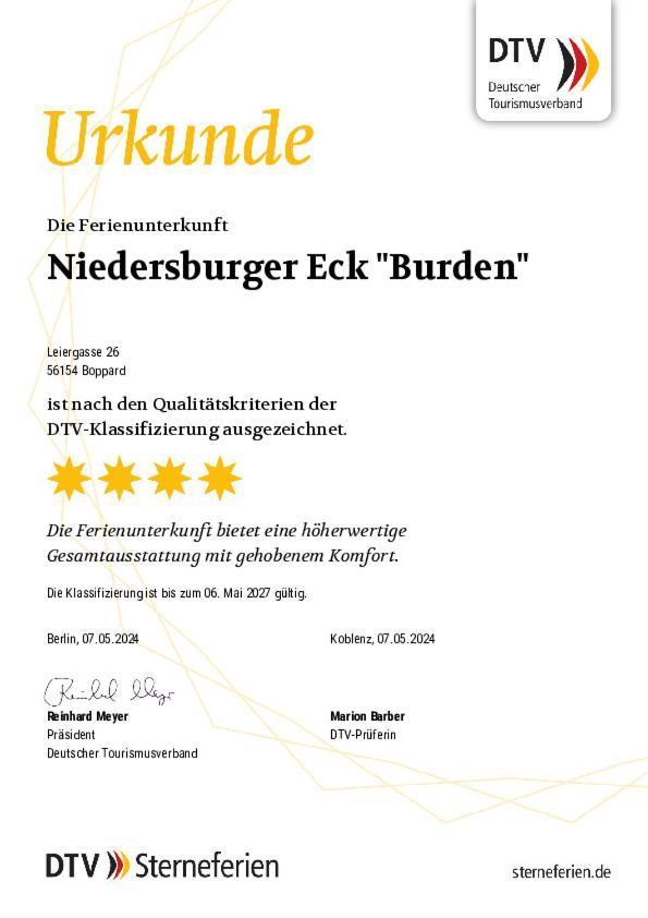 Апартаменти Niedersburger Eck, Wandern, Radfahren, Geniessen, Erholen Боппард Екстер'єр фото